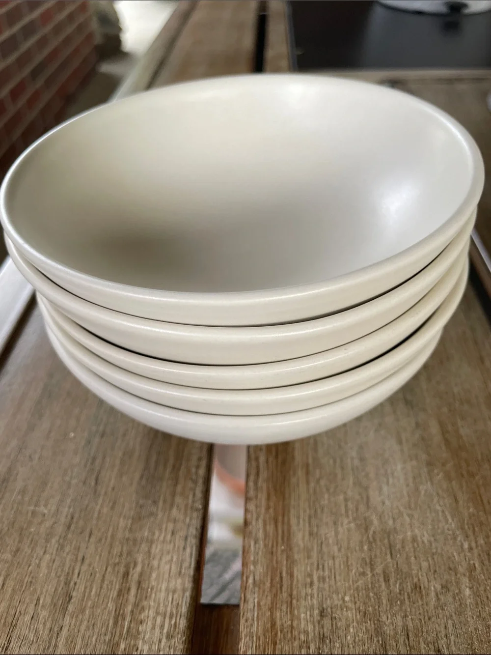 Crate&Barrel Off-White Ceramic Cereal Bowls - Set of 5 - 5” Across